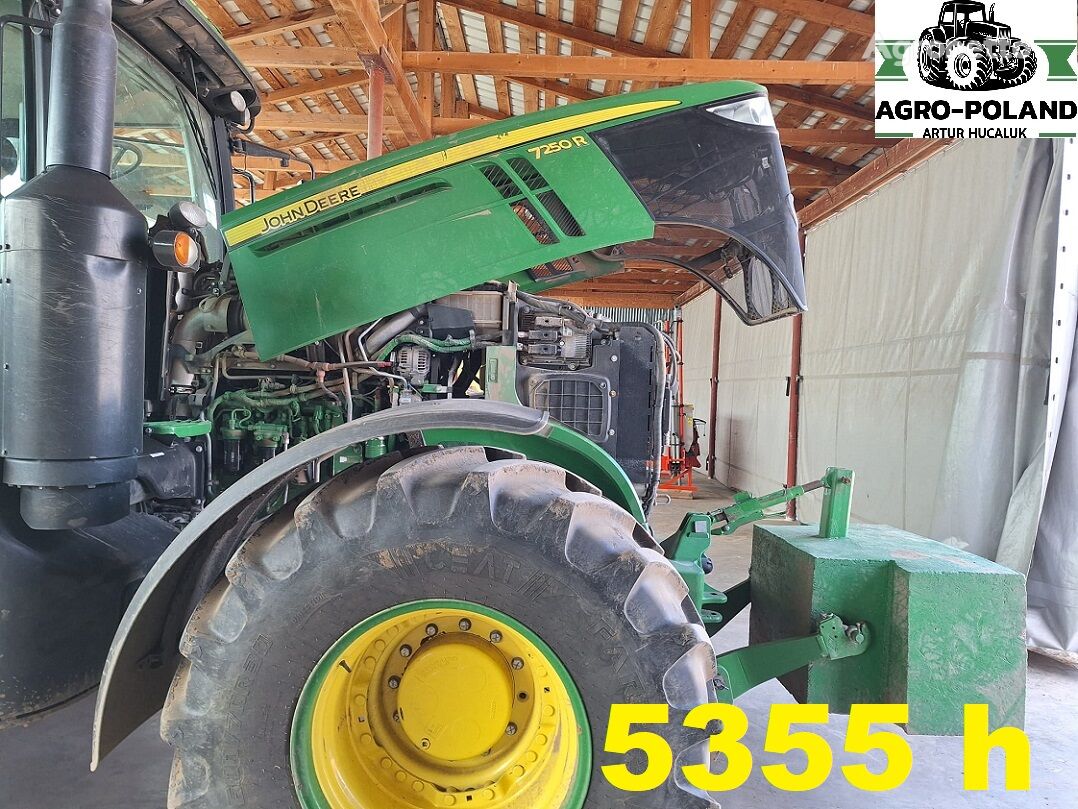 John Deere 7250 R - TLS - 5355 h - 2016 ROK - ORYGINALNE OPONY cosechadora de cereales