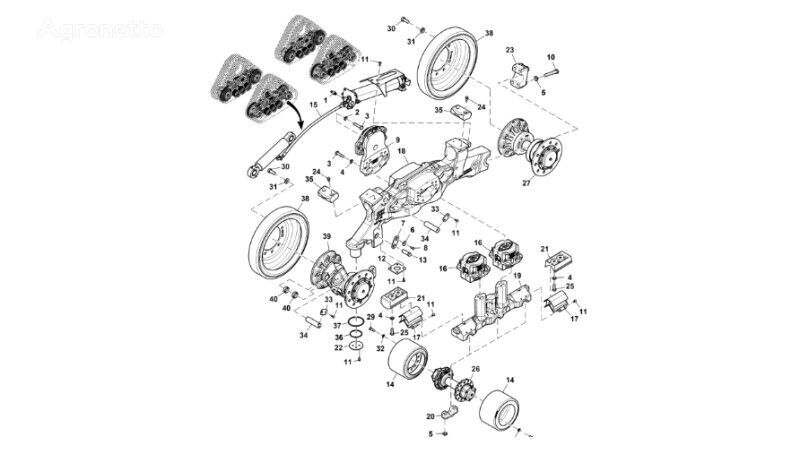 Płyta końcowa R553437 otra pieza del sistema de suspensión para John Deere 9470RX tractor de cadenas